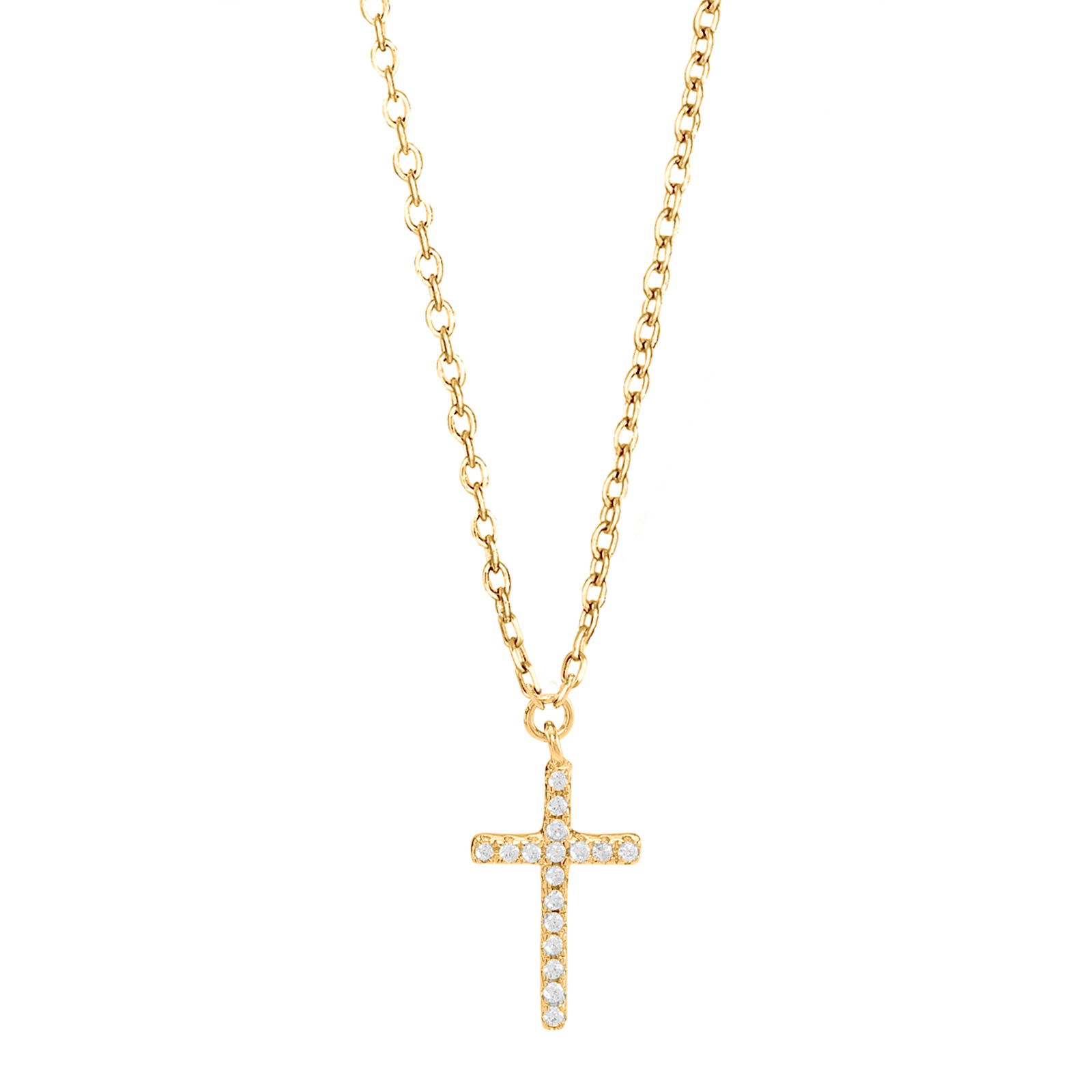 Halskette 925 Silber Kreuz mit Zirkonia