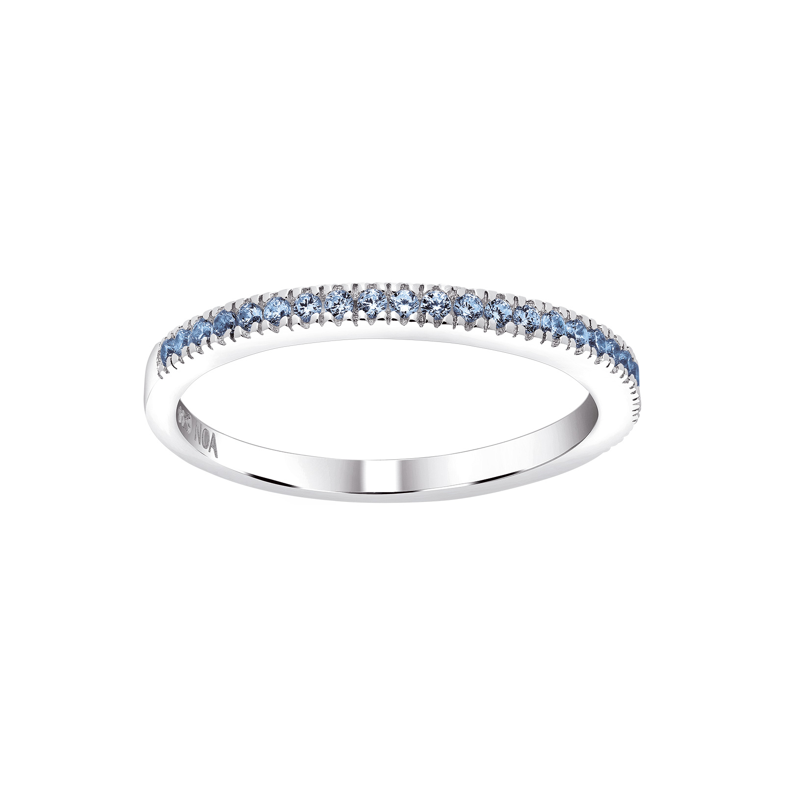 Memoire Ring 925 Silber mit Zirkonia Blau