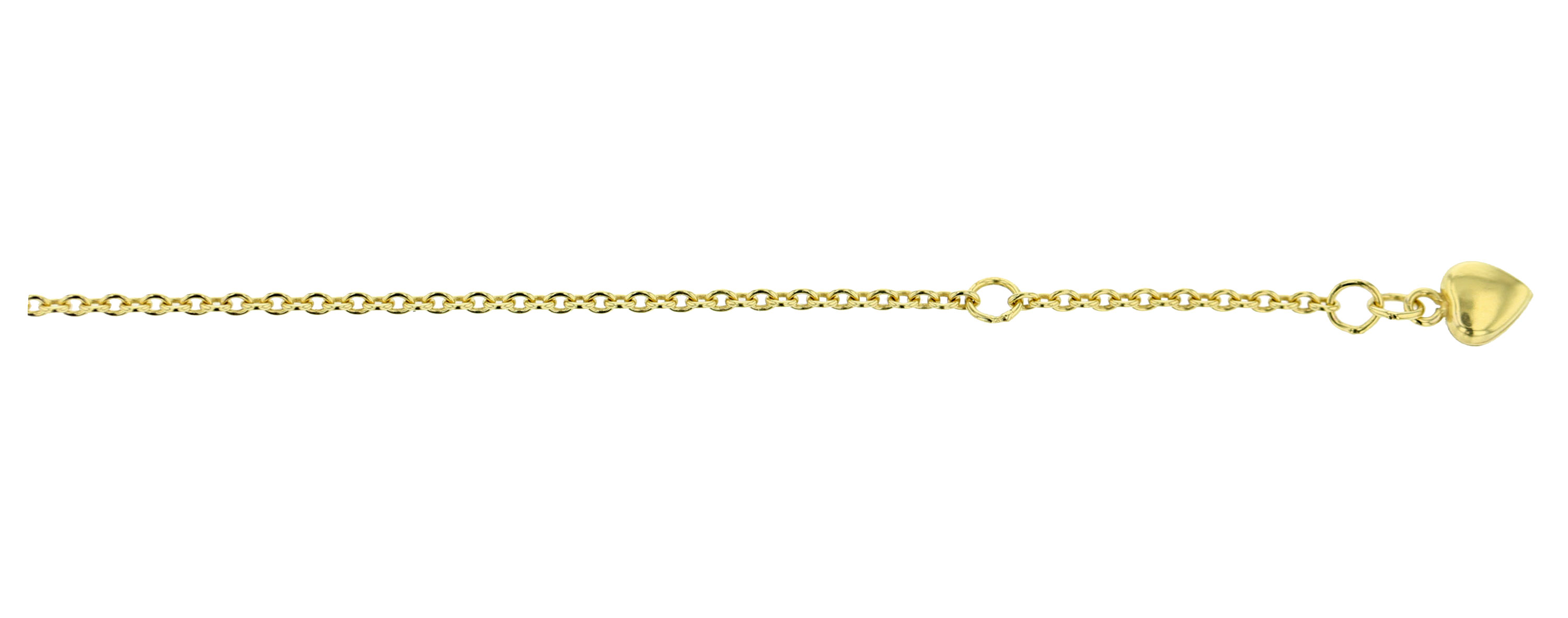 Fusskette Anker in 25 cm mit Gelbgold Herz