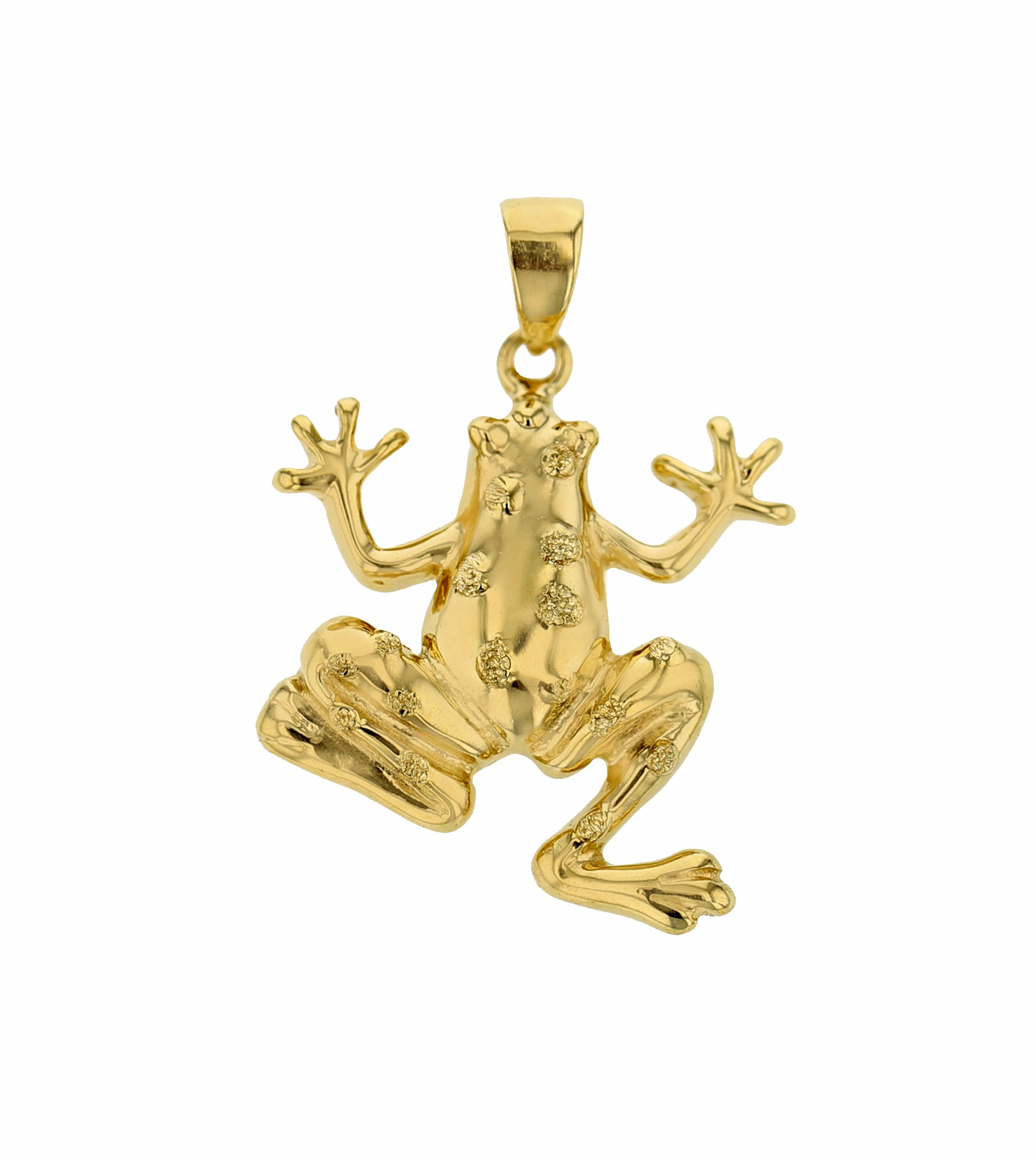 Goldanhänger Frosch in 585 Gelbgold 8081